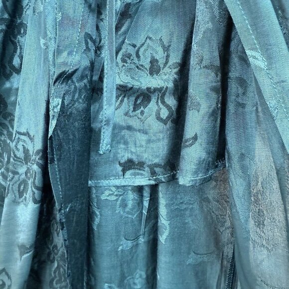 BAND OF THE FREE Celene Deep Teal Layered Midi Skirt Sz Medium Boho Gypsy NWT - Picture 7 of 10